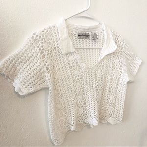 Vintage White Crochet Crop Top